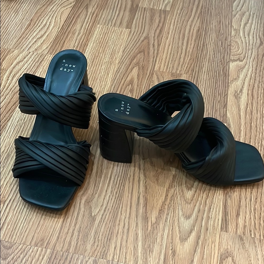 A New Day Black Women's Heeled Sandals 8.5